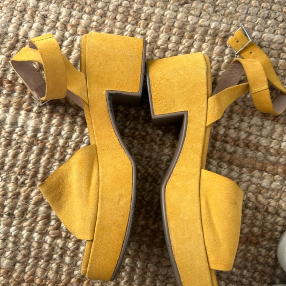 Calming Influence Platform Sandal In Yellow